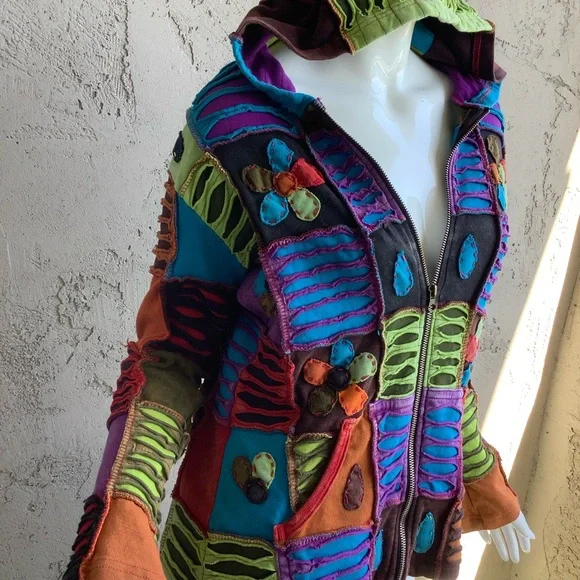 Colorful Patchwork Women's Jacket - Picture 8 of 10